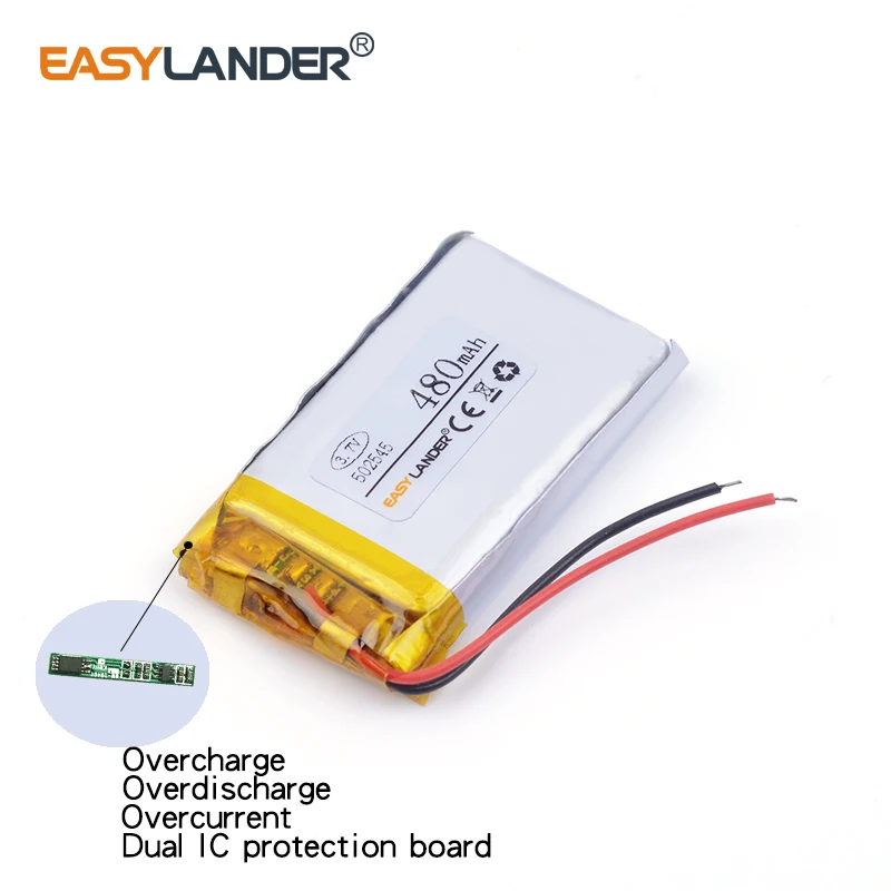 3 шт./партия, литий-ионный полимерный аккумулятор 502545, 480 мАч, 3,7 в