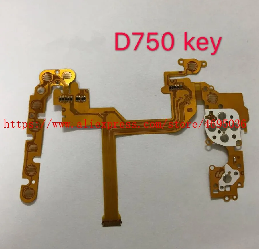 Panneau de clé de couverture arrière LCD PCB, câble flexible pour Nikon D750 SLR, pièce de réparation d'appareil photo