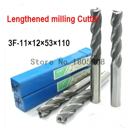 Free delivery 3 slot 2PCS M11.0 high speed steel straight shank vertical milling cutter milling cutter of end milling cutter