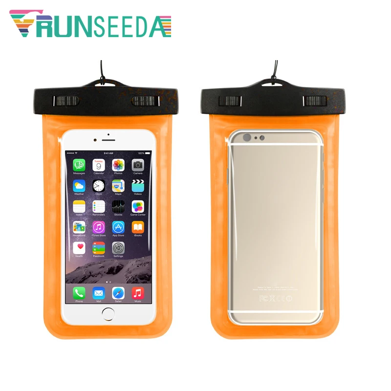 Runseeda-Bolsa de natación impermeable para teléfono móvil, paquete sellado para Smartphone, piscina, playa, buceo, bolsa de almacenamiento