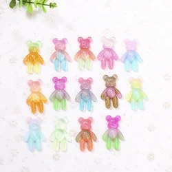 20Pcs 28*45 MM Violent Bear Charms Flatback Resin Cabochons Necklace Pendant Keychain Crafts for Jewelry Diy Making