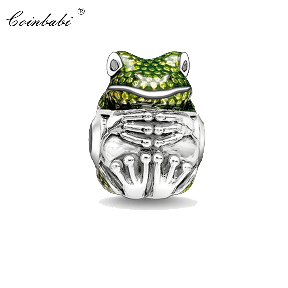 Bead Green Frog Prince, Europe Style Silver  Crimp Jewelry Findings Component For Women Men Gift Fit Karma Bracelet Necklace