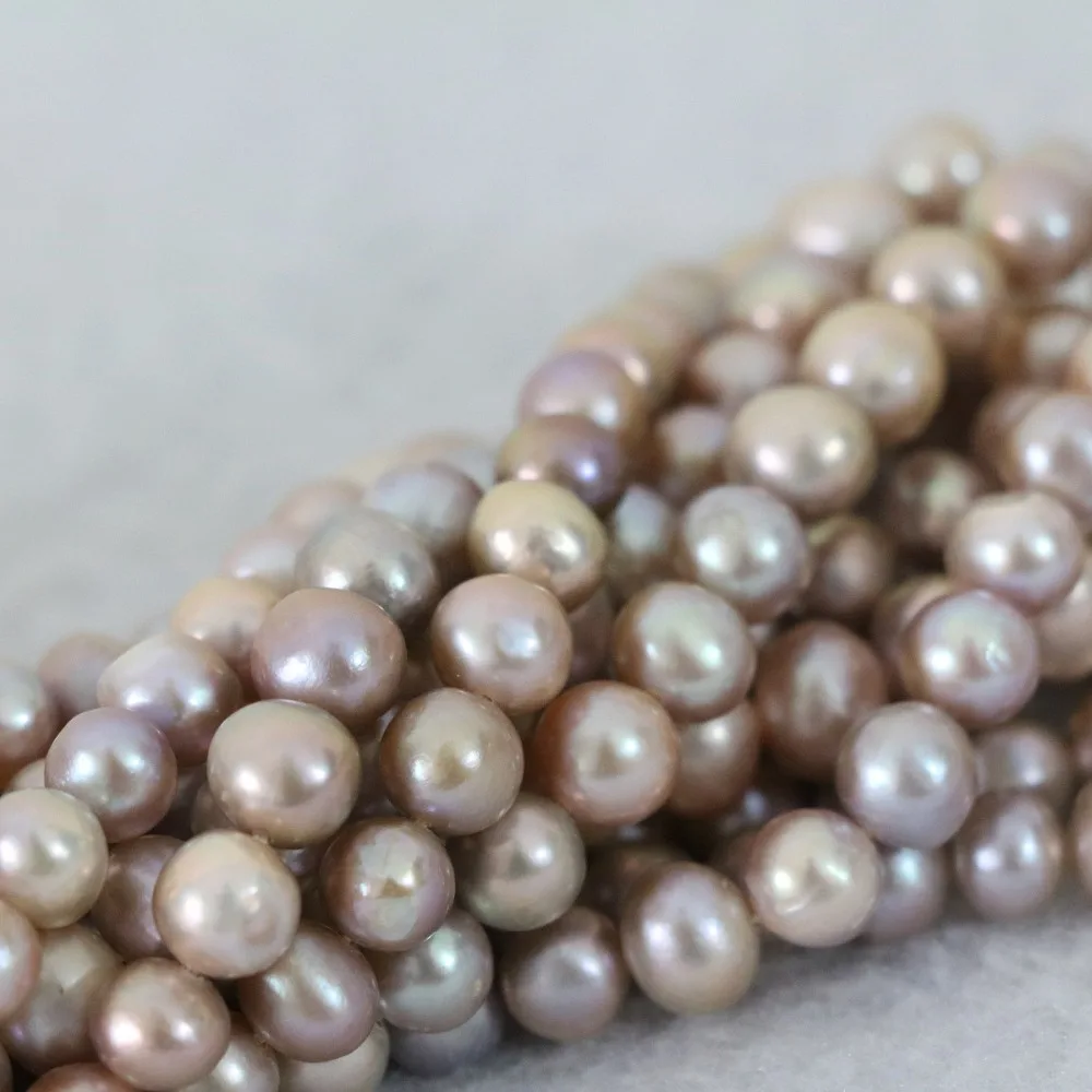 

Fashion purple freshwater natural nearround pearl loose beads women weddings party gifts wholesale price jewelry 15 inch B1367