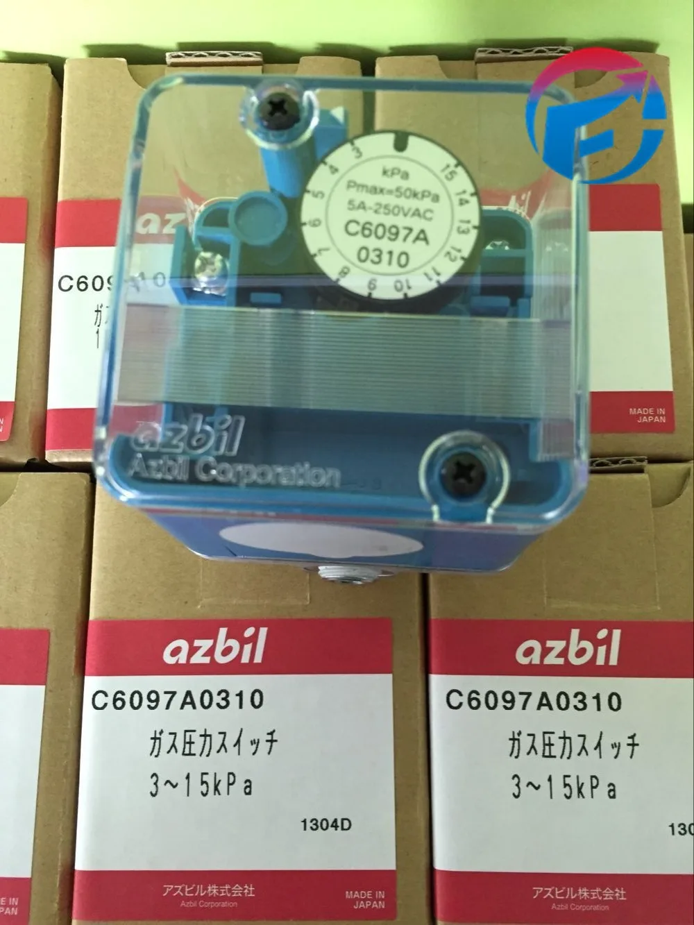 

C6097A0310 Azbil Pressure Switch 50kPa For Gas/Oil Burner New Original