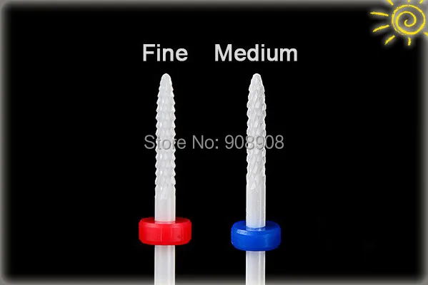 2pcs White Ceramic 3/32'' Under Nail Cleaner Bit electric drill Zirconia Ceramics nail drill bit Nail Tools Free Shipping