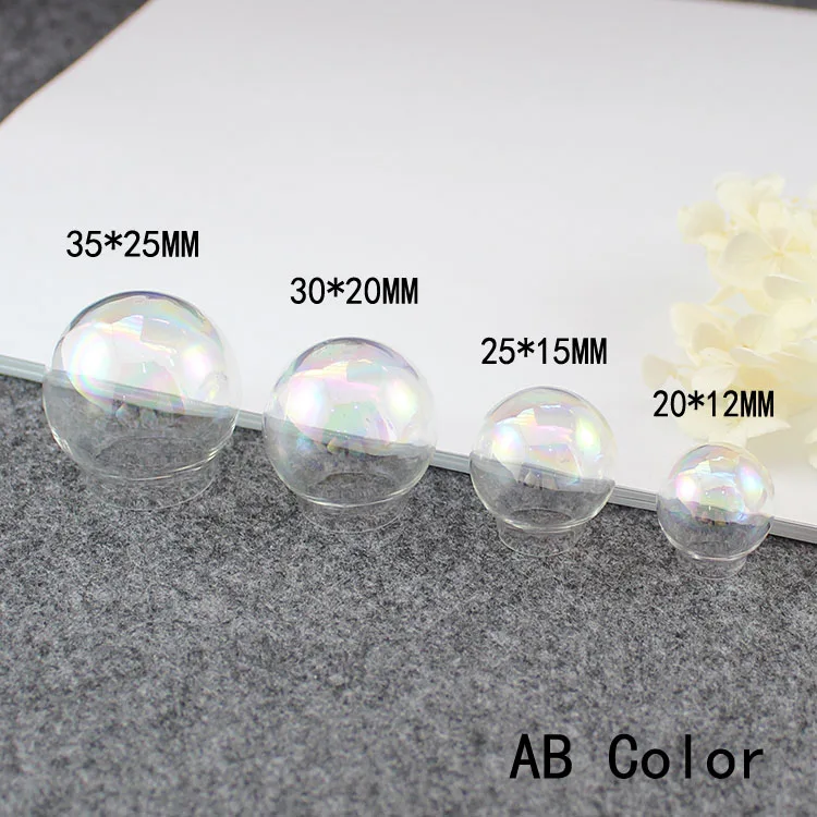 2PCS 20-35MM Glass Globe Necklace Pendant AB Color Glass Bottle Vial Cover Dome Pendant Diy Handmade jewelry accessory