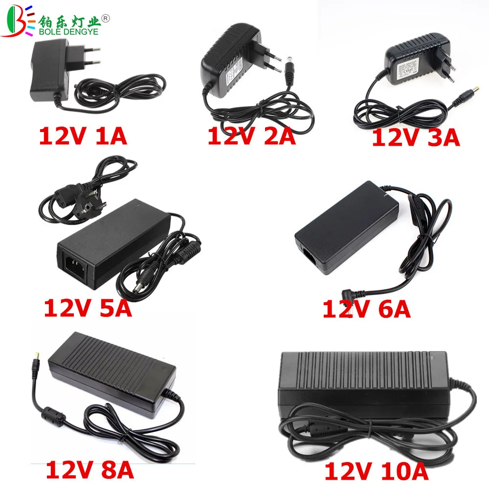 LED Power Adapter 5.5*2.1~2.5mm Female Connector AC 110V 220V To DC 12V 24V 5V Lighting Transformer For LED Strip CCTV Router