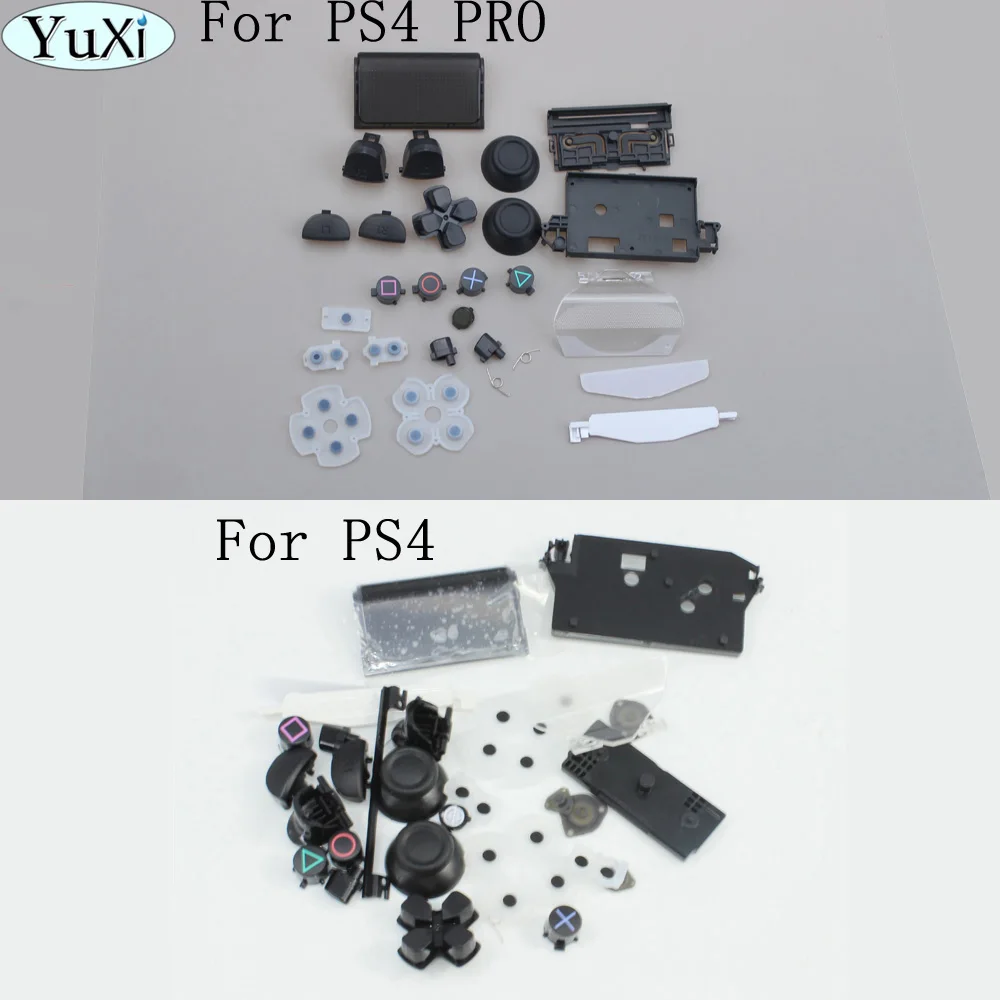 

YuXi For ps4 pro L1 R1 L2 R2 ABXY Trigger Button with Analog Joystick Cap Replacement for PS4 Controller JDM-040 JDS-040