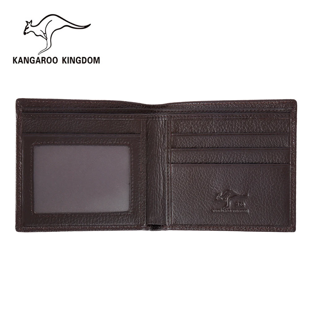 KANGAROO KINGDOM brand fashion men wallets genuine leather slim bifold wallet credit card purse