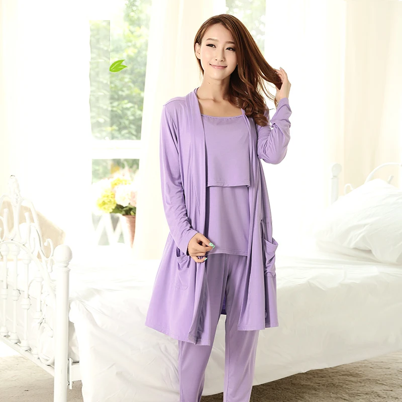 MamaLove 3Pcs Maternity Clothes Maternity Pajamas Breast Feeding Sleep Lactation Clothing Pajamas for Pregnant Women