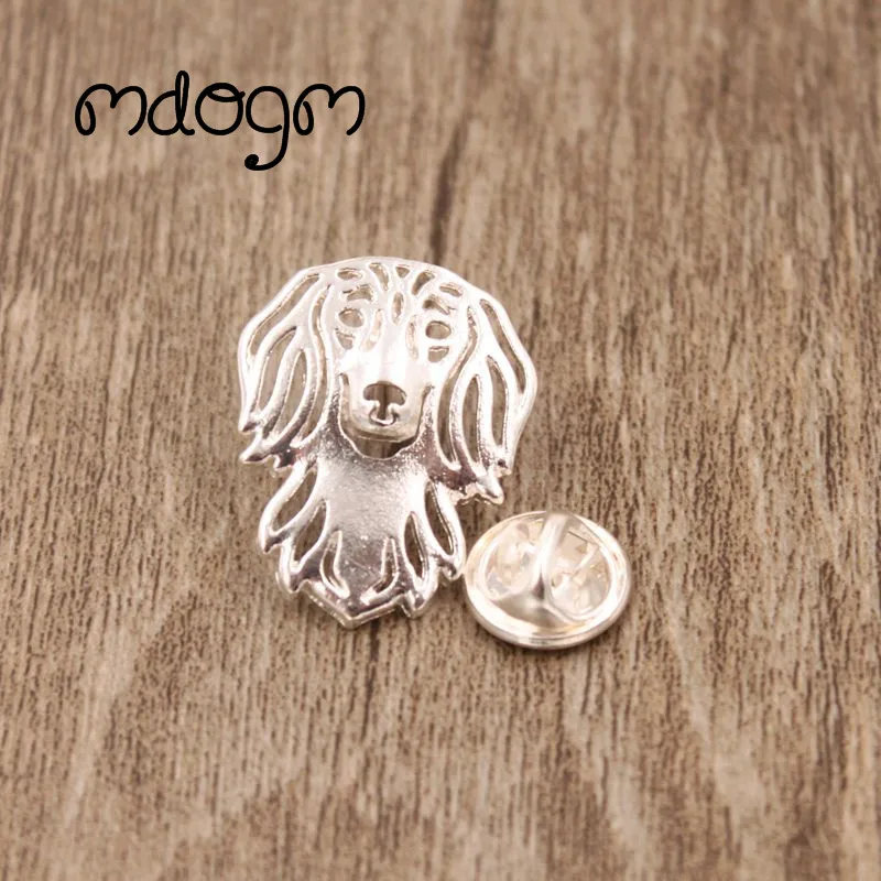 Mdogm Dachshund Dog Animal Brooches And Pins  Suit Cute Funny Metal Small Father Collar Badges Gift For Male Men B045