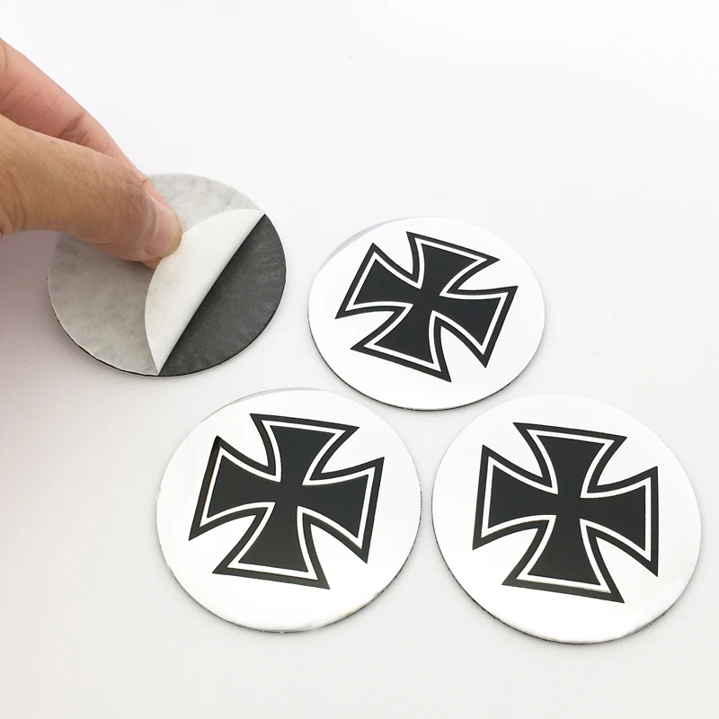 ANTINIYA 4pcs/56.5mm Germany Iron Cross logo aluminum Emblem badge Wheel Center Hub Cap Cover Sticker Wheel car styling