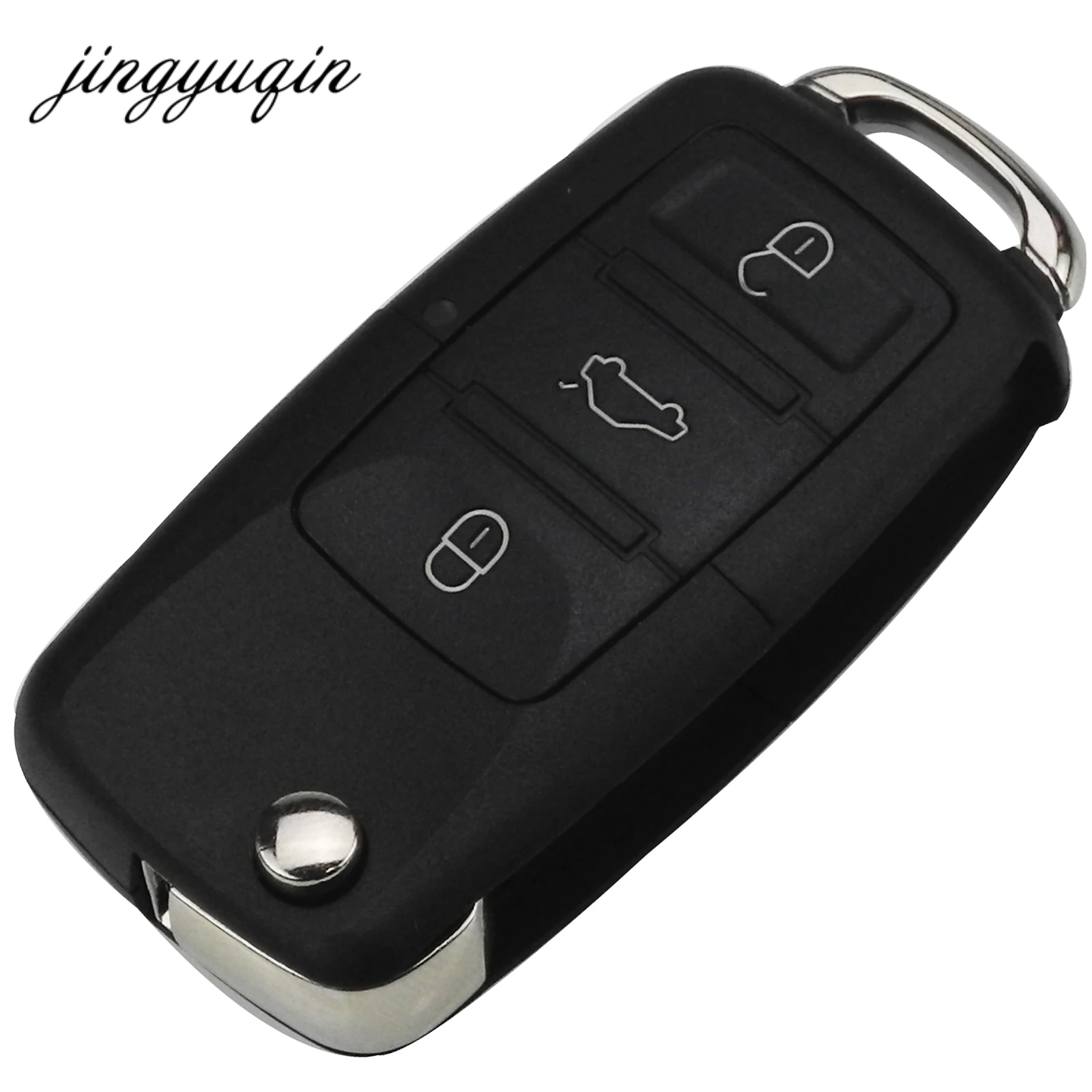 jingyuqin 30pcs 2 Button Remote Flip Car Key Shell for VW Volkswagen MK4 Bora Golf 4 5 6 Passat Polo Bora Touran Touareg