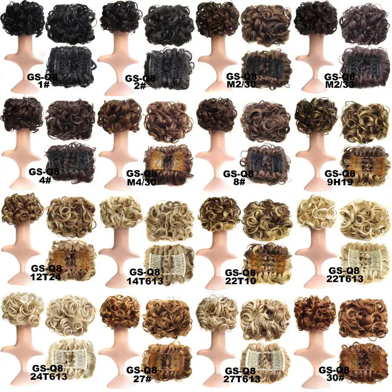 Jeedou Synthetische Hochsteckfrisuren Lockiges Haar Chignon Clip Auf Haarknoten Pad Retro Stil Frauen Hochzeit Haarteile Braut Zubehör – Detail 4