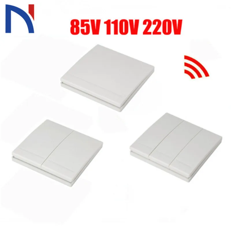 Remote Control Switch Receiver AC 85V 110V 220V 1 Channel Bedroom Lights 433.92MHz Wireless Wall Panel RF 3 Button Transmitter