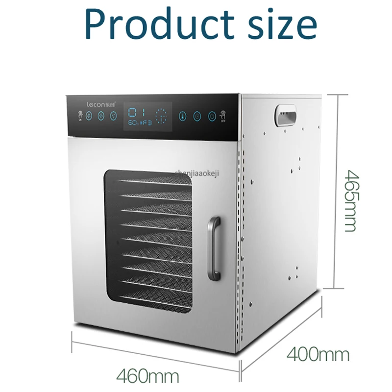 12-layers Food dehydrator Commercial/home dual-use food dryer Stainless steel fruit vegetable drying machine 220V/50HZ 1000W 1PC