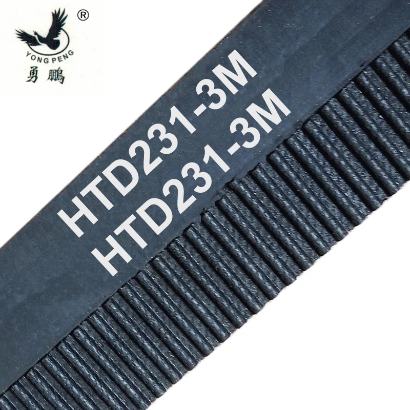 

5 pieces 231 HTD3M timing belt length 231mm width 10mm 77 teeth rubber closed-loop 231-3M-10 S3M 3M 10 pulley for CNC machine