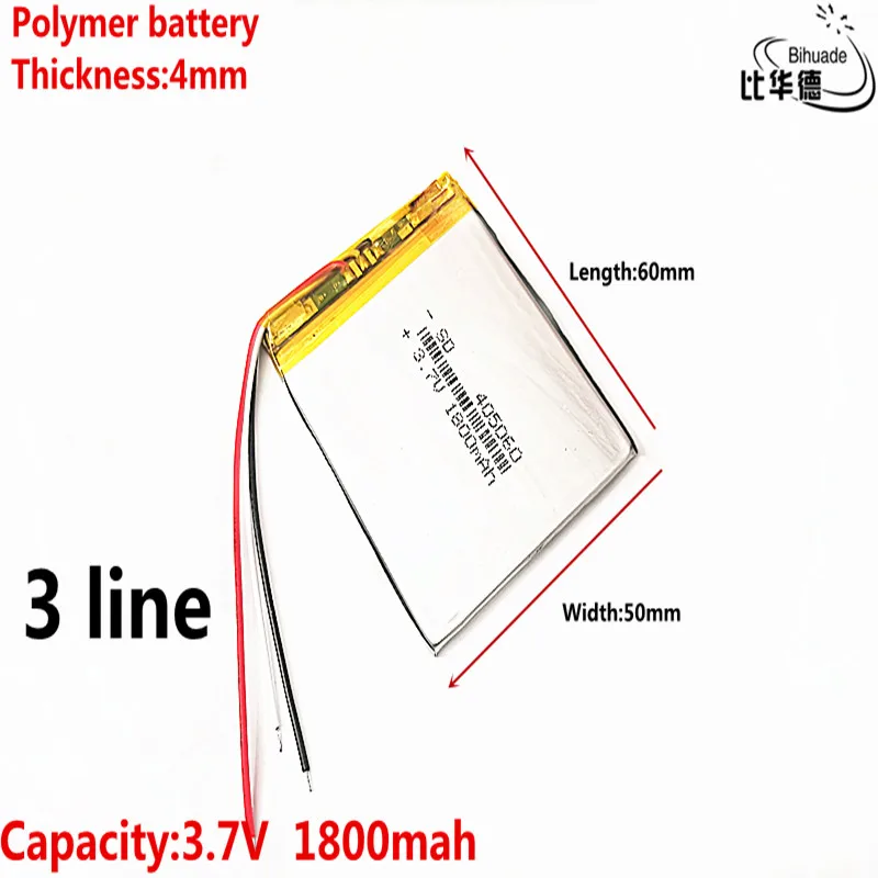 3 line Good Qulity 3.7V lithium battery early 405060 1800mAh headlight GPS navigator general polymer batteries