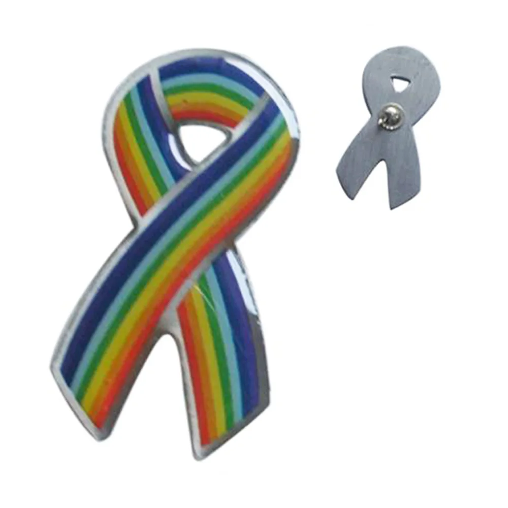 Multiple Color Puzzle Pattern Autism Ribbon Lapel Pin