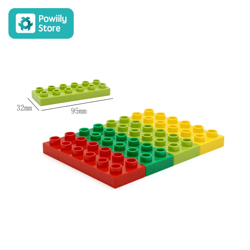 대형 빌딩 블록 다채로운 얇은 벽돌 DIY 조립 액세서리, 대량 부품 호환, 대형 벽돌 장난감, 어린이용 2X4, 2X6