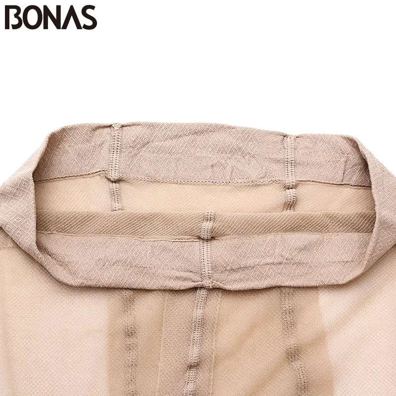 BONAS 3pcs/lot 15D Summer Nylon Tights Women Fashion T Crotch Slim Cotton Pantyhose Elasticity Solid Color Female Fashion Tights