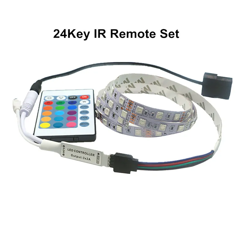 RGB LED Strip Light Full Kit for PC Computer Case SATA Power Supply Interface Fixed by Tape Sticker,Remote Control Color 12V