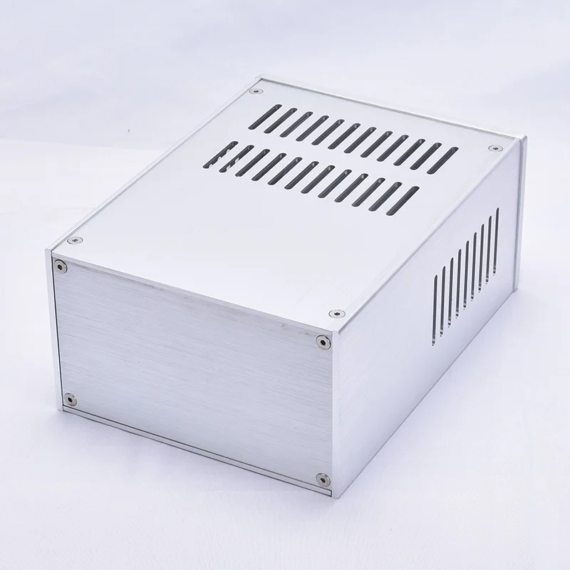 KYYSLB DIY 168mm*100mm*229mm Amplifier Case Home Audio All Aluminum Amplifier Chassis Silver 1610 Multi-purpose Chassis Box