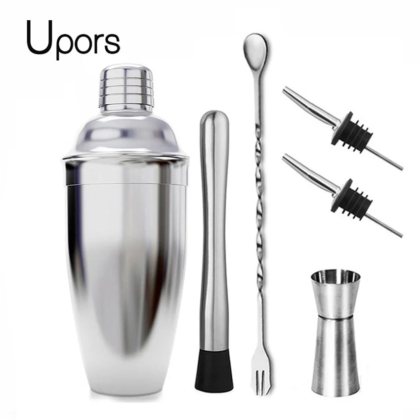 UPORS Paslanmaz Çelik Kokteyl Shaker Mikser Şarap Martini Boston Shaker Barmen İçecek Parti Bar Araçları 550 ML/750 ML