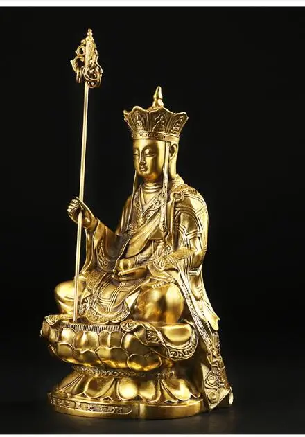 

China Tibet Bronze Lotus Ksitigarbha Bodhisattva Buddha Brass Statue wholesale Ksitigarbha Buddha statue Arts outlets