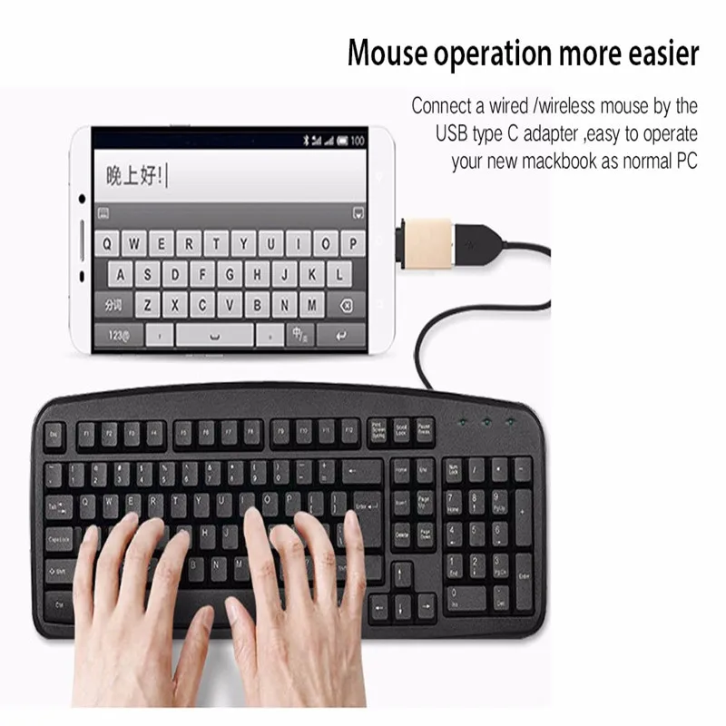 Novo metal usb 3.0 tipo-c otg adaptador para macbook para chromebook mi4c 4S meizu pro5 zukz1 oneplus2 lumia950 nexus 6p 5x x347