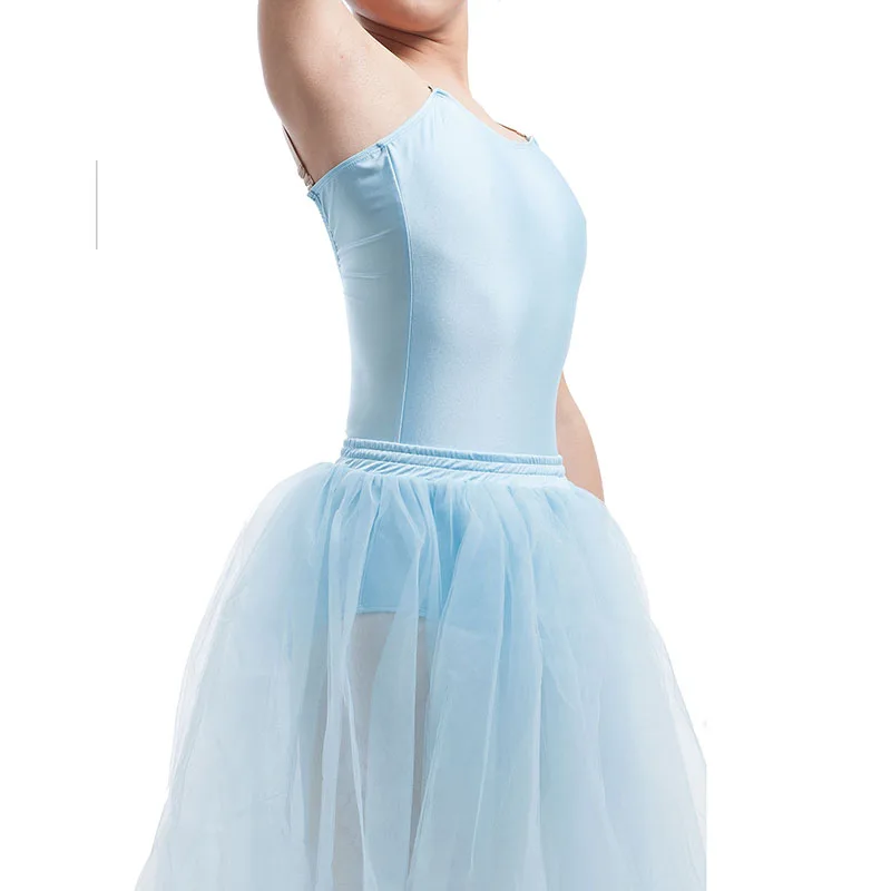 Novo tutu de balé romântico azul pálido para adultos/crianças, tutu profissional de serenade, fantasia de performance de palco de bailarina para meninas