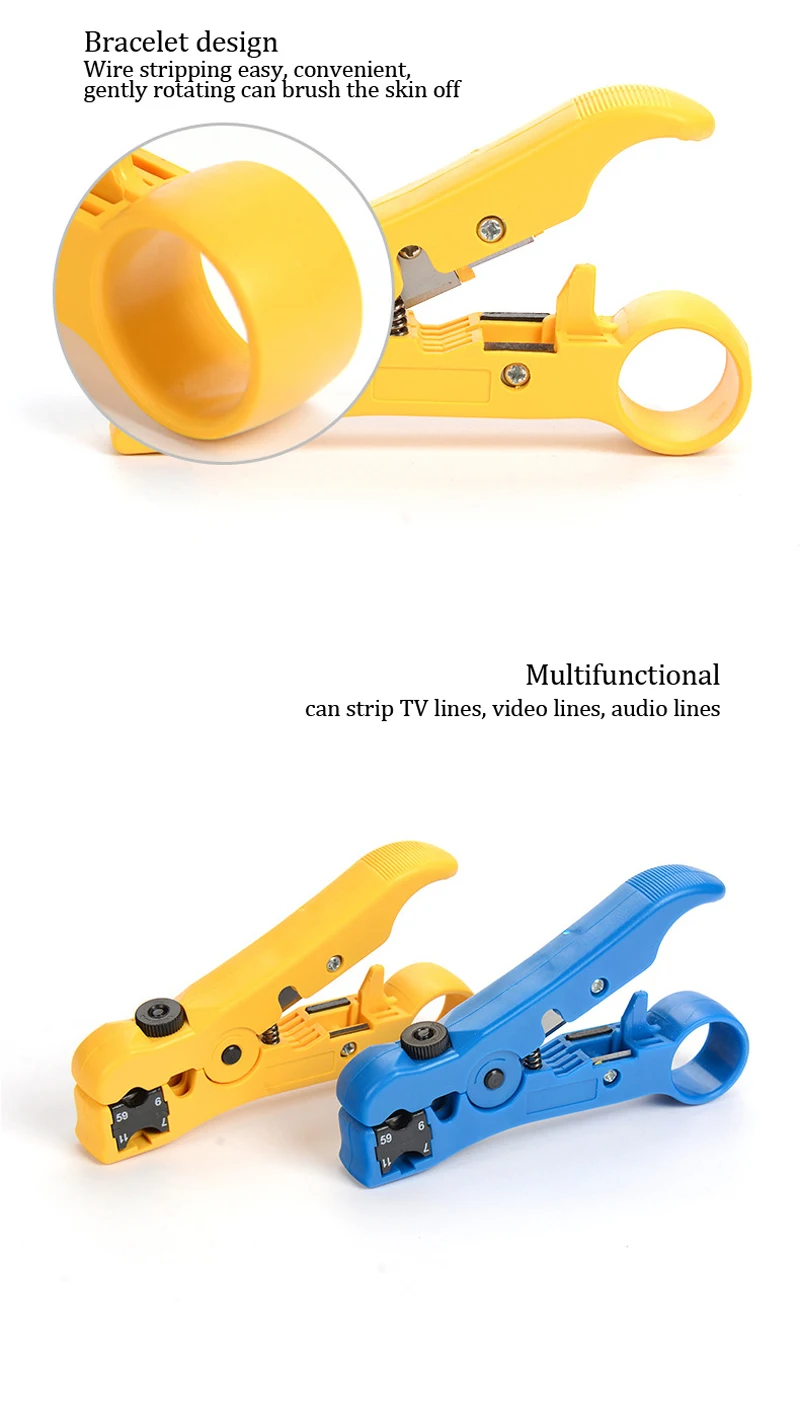 Xintylink Netzwerk-Handwerkzeug Zange Messer Flach- und Rundkabel UTP RJ45 Cat5 Cat6 Koaxialkabel-Abisolierwerkzeug Kabelschneider – Detail 14