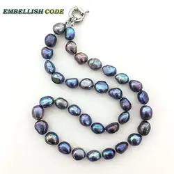 selling well good quality pearls baroque Irregular real natural freshwater pearl necklace Peacock green Colourful for girl women