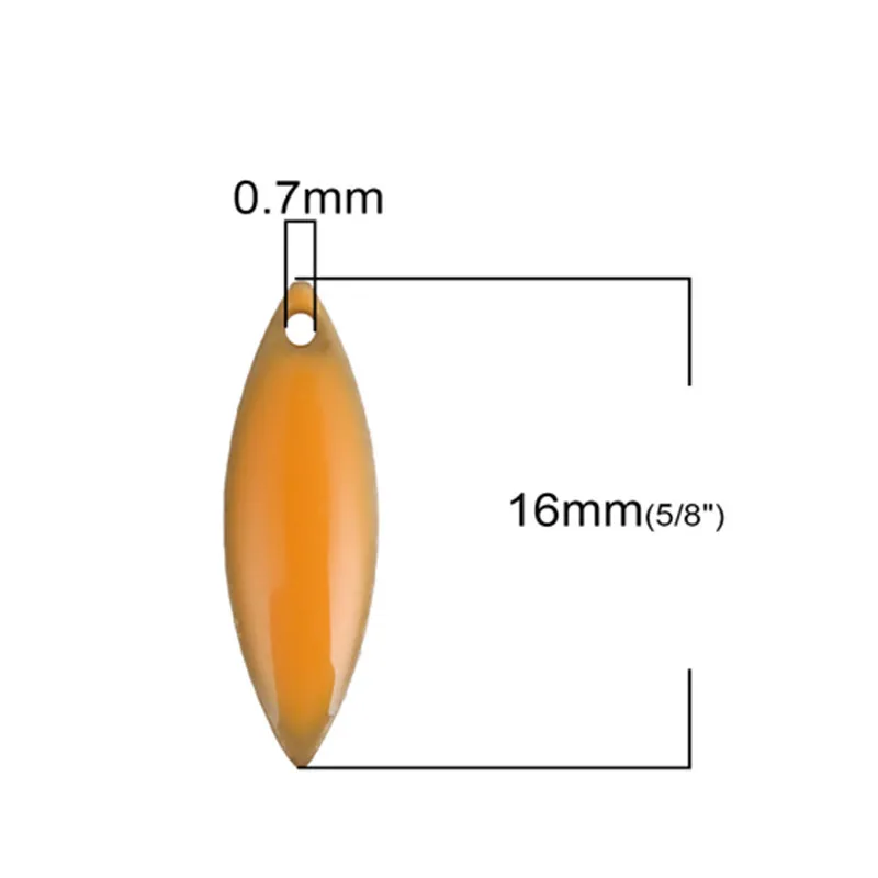 DoreenBeads Fashion Copper Enamelled Sequins Pendant Marquise Unplated Colorful Enamel DIY Charms 16mm x 5mm( 2/8"), 10 PCs image 5