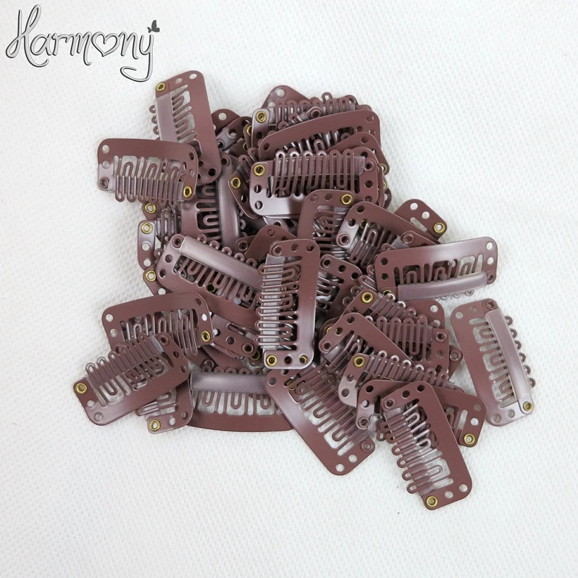 

Free shipping!! 100 pieces/bag 2.8cm 6 teeth U shape small hair extension snap clips 6 colors for your choices
