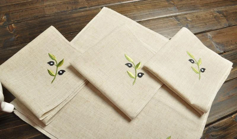 

10 pcs Napkin Cloth Linen Tablecloth Embroidery Handkerchief 27x27cm/41x41cm Restaurant Home Use European Style