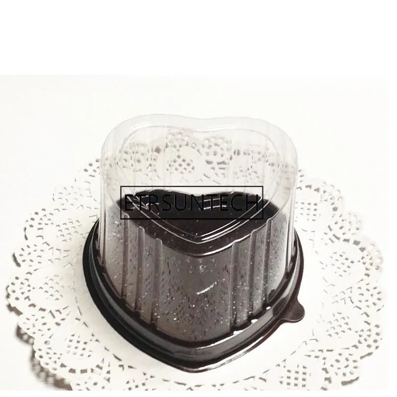 

1000pcs Heart Shaped Blister Cake Box Mousse Packaging Plastic Box with Lid Eco Friendly Transparent Food Container