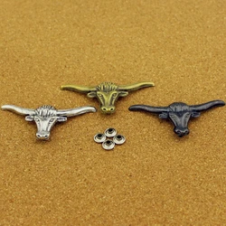 5pcs Zinc Alloy Bull Skull Rivets Punk Rock Studs For Clothing Garment Rivets For Leather Craft Handmade DIY Spikes Accessory