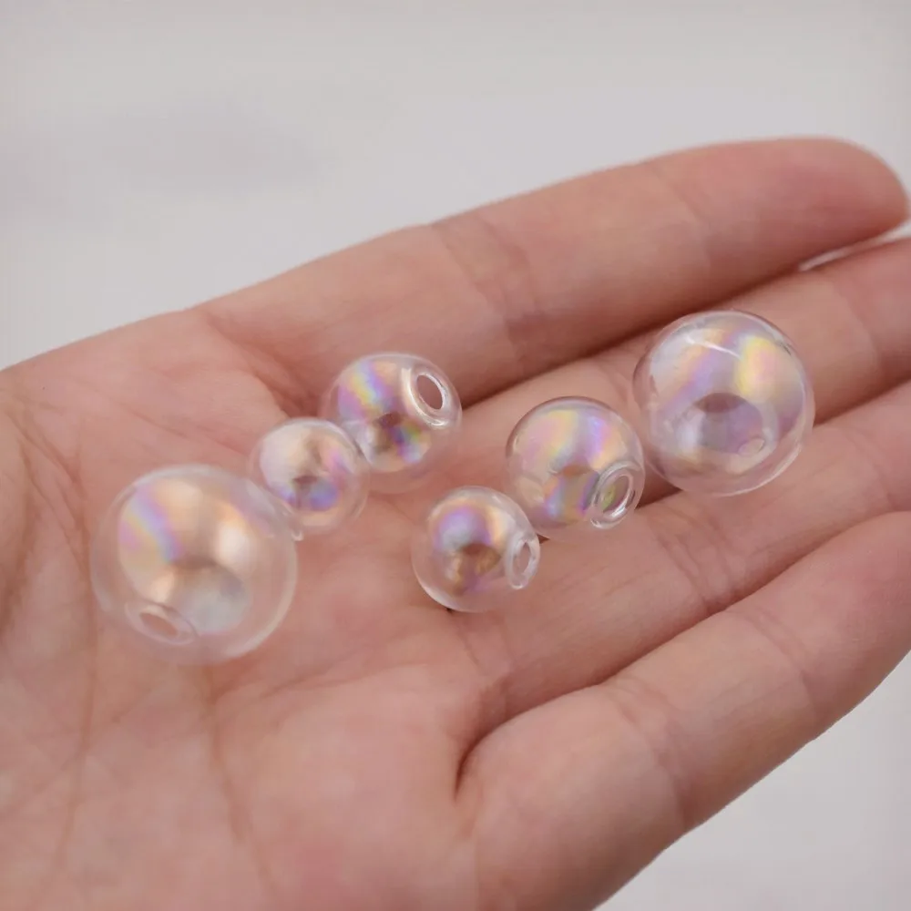 10 Sztuk Kolorowych Szklanych Kul 10mm 12mm 16mm Puste Szklane Kule Zawieszki Elementy do Biżuterii Materiały DIY Ręcznie Robione Koraliki Akcesoria — zdjęcie 6
