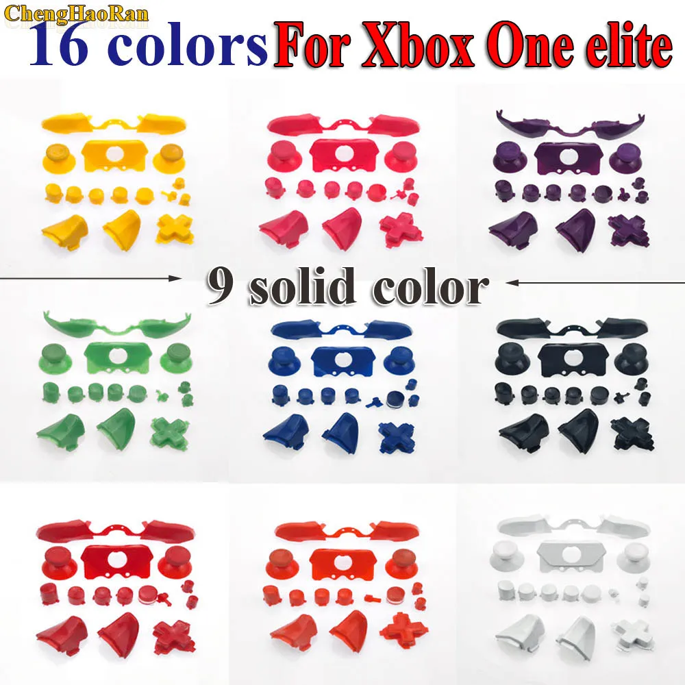 Solid Bumper Triggers Buttons Replacement Plastic & Chrome Full Set D-pad LB RB LT RT ABXY Button For Xbox One Elite Controller