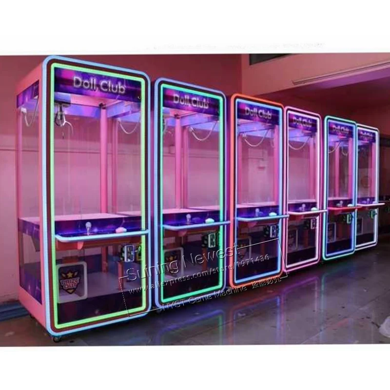 

Hot Selling Doll Club Transparent Arcade Game Machine Coin Operated Toys Cranes Claw Machine For Shopping Malls