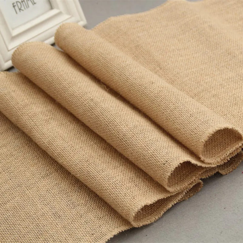 100% Natural Jute Burlap Table Runner Rustic Shabby Hessian Table Runner for Wedding Festival Party Event Decorations 30*275CM