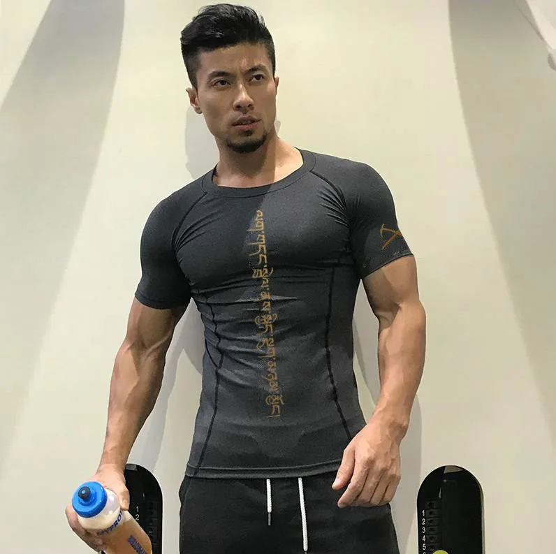 Men Tshirt Compression Fitness Tights Running Shirt Gym Blouse Yoga Sport Wear Exercise Muscle Sport Man\'s T-Shirt