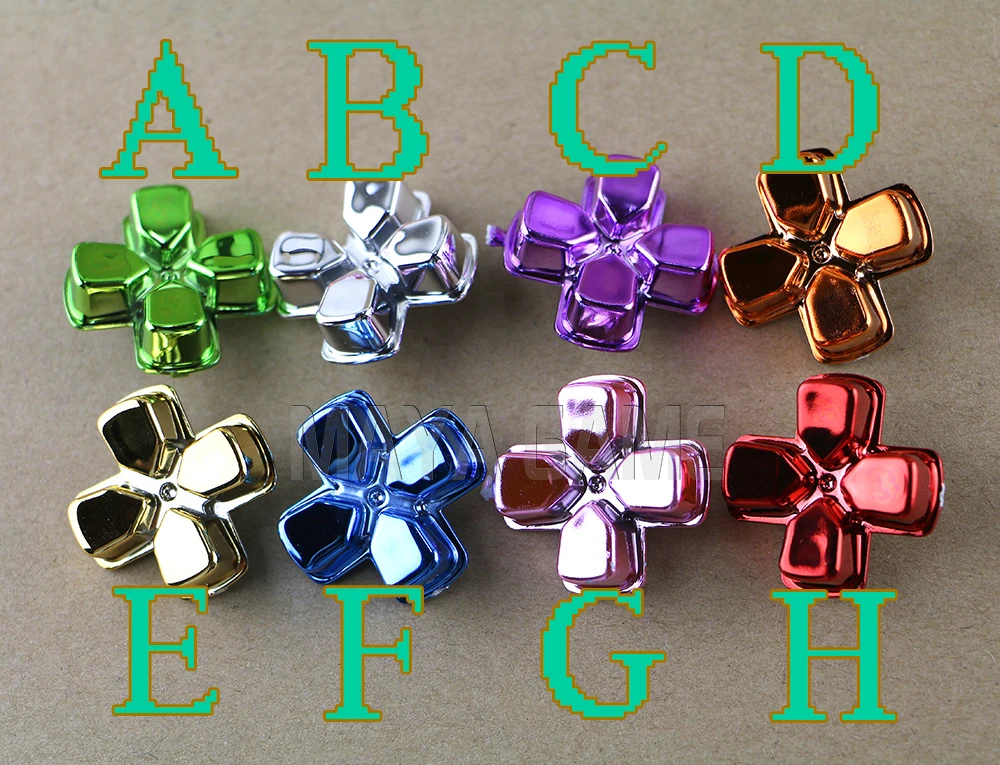 Manette sans fil pour PS4 Playstations 4, boutons croisés chromés, 2 pièces