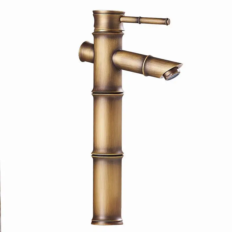 

European Style Antique Basin Faucet All Copper Hot And Cold Mixed Water Basin Hot And Cold Tap Bamboo Faucet