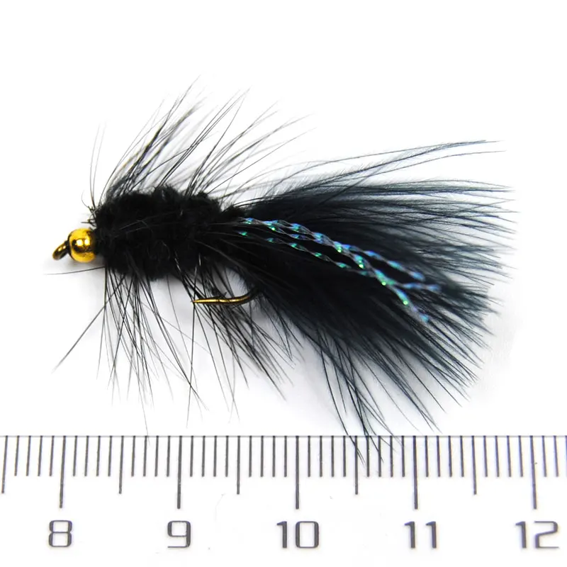 Moscas Streamer Woolly Bugger ICERIO – Flashabou para trucha y salmón