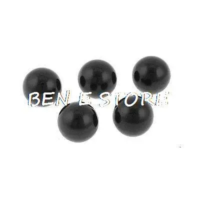 5pcs 6mm Dia Threaded Plastic Ball Knob Round Handle Black for Machine Tool M6x25