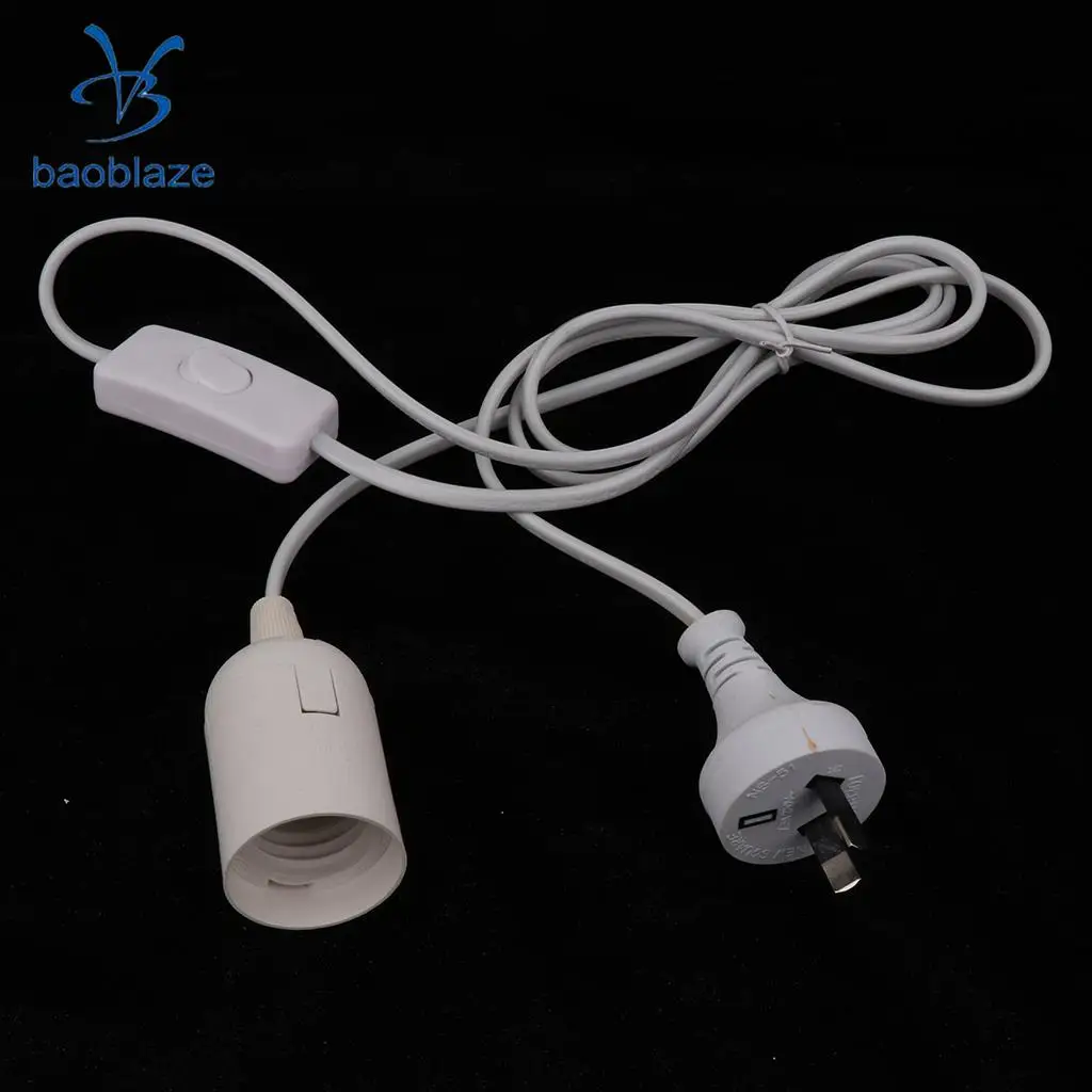 E27 Lamp Holder, 1.7 Meters/5.57ft White Cables Plug In Pendant Lighting Kit Pendant Light Fitting with On/Off Switch -AU Plug