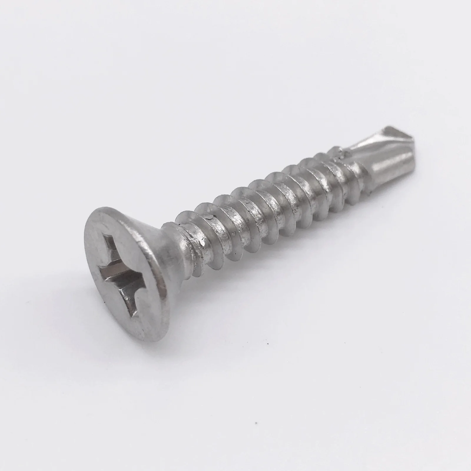 Wkooa M4.2 Tapping Screw Self Drilling Sheet Metal Screws Undercut Flat Head Phillips Drive Stainless Steel 410