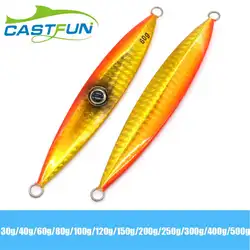 CASTFUN 40g 60g 80g Slow Jig Slow Pitch Jigging Lure Saltwater Metal Jigs Slow Fall Fishing Lure
